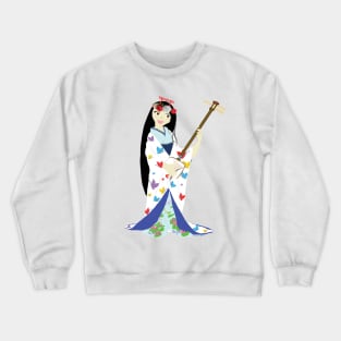 Benzaiten Benten patron Shinto Goddess Music, Arts, Love, Shichifukijin Crewneck Sweatshirt